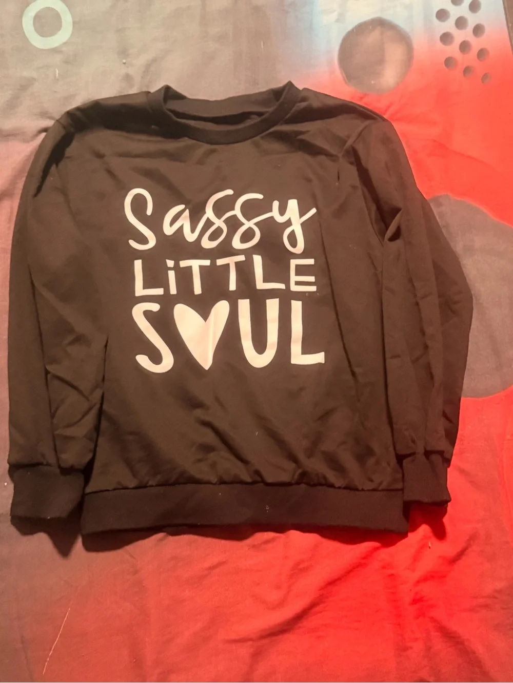 SHEIN Black Kids Sweatshirt with White 